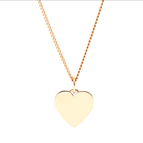 NWT Fossil Engravable Heart Necklaces, Rose Gold or Yellow Gold Stainless Steel - Picture 3 of 4